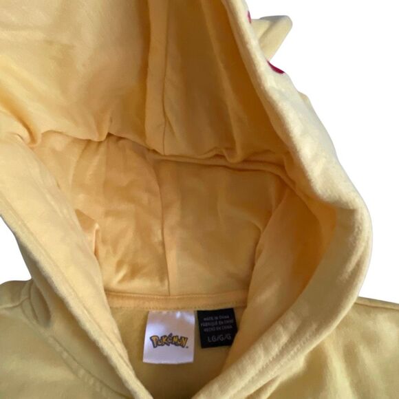 Nearly New! Pokémon Pikachu Yellow Hooded Zip Up Fleece Hoodie - Size Large - Picture 4 of 8